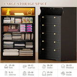 Modern Tall Dresser With 5 Spacious Drawers And LED Lights - Omega Lifestyles
