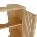 Natural Bamboo Large Capacity Basin Cabinet With Drawers - Omega Lifestyles