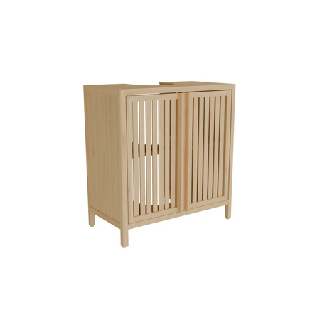 Natural Bamboo Large Capacity Basin Cabinet With Drawers - Omega Lifestyles