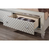 Queen Glam Panel Bed With LED Headboard Solid Wood MDF - Lunara - Omega Lifestyles