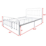 Queen Metal Platform Bed Frame With Victorian Headboard - Lunara - Omega Lifestyles