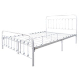 Queen Metal Platform Bed Frame With Victorian Headboard - Lunara - Omega Lifestyles