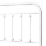 Queen Metal Platform Bed Frame With Victorian Headboard - Lunara - Omega Lifestyles