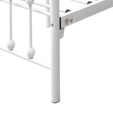 Queen Metal Platform Bed Frame With Victorian Headboard - Lunara - Omega Lifestyles