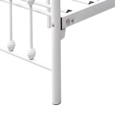 Queen Metal Platform Bed Frame With Victorian Headboard - Lunara - Omega Lifestyles