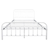 Queen Metal Platform Bed Frame With Victorian Headboard - Lunara - Omega Lifestyles