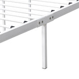 Queen Metal Platform Bed Frame With Victorian Headboard - Lunara - Omega Lifestyles