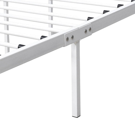 Queen Metal Platform Bed Frame With Victorian Headboard - Lunara - Omega Lifestyles