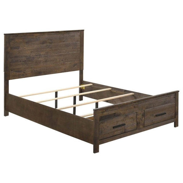 Queen Rustic Storage Platform Wood Bed Frame - Omega Lifestyles