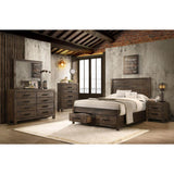 Queen Rustic Storage Platform Wood Bed Frame - Lunara - Omega Lifestyles