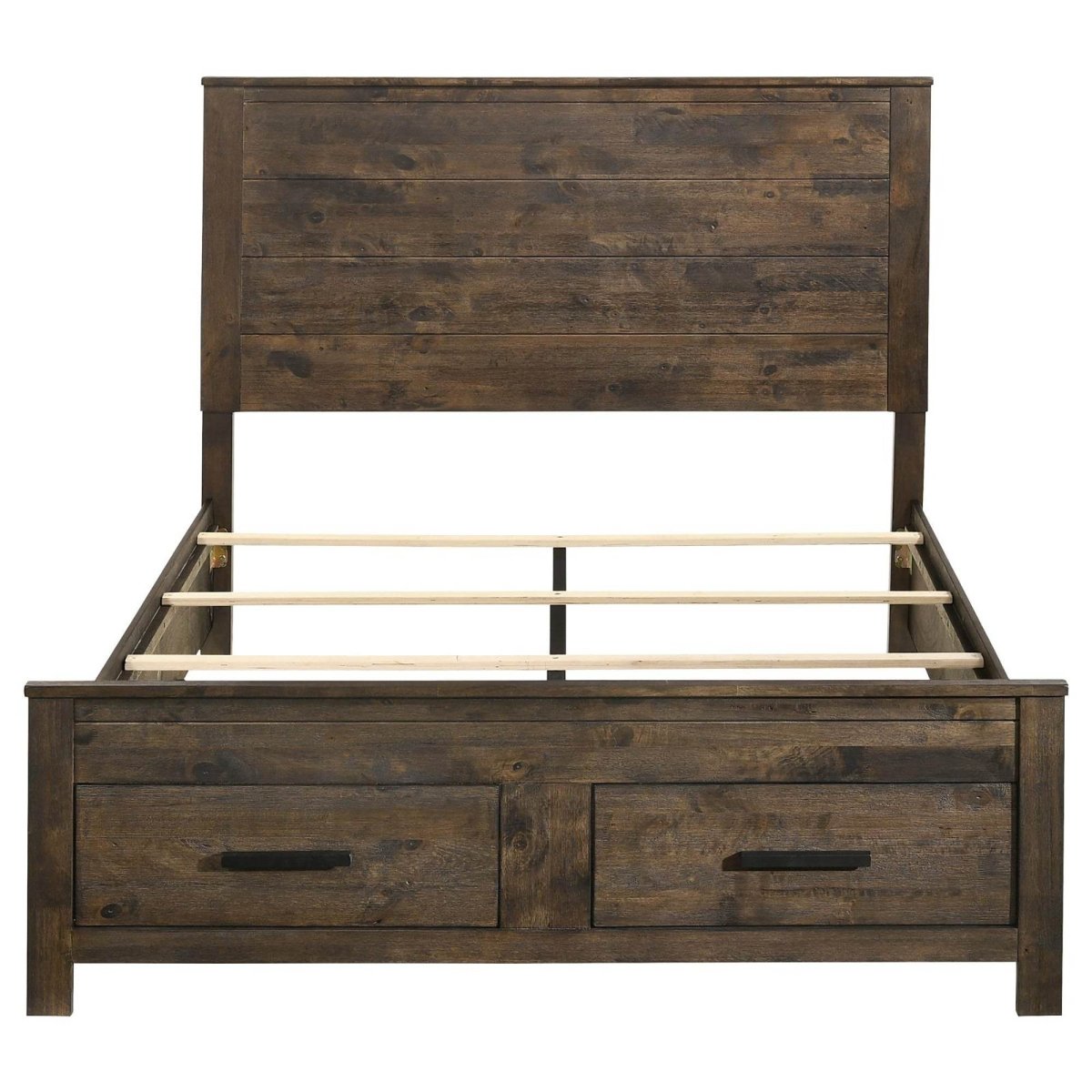 Queen Rustic Storage Platform Wood Bed Frame - Lunara - Omega Lifestyles
