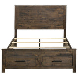 Queen Rustic Storage Platform Wood Bed Frame - Lunara - Omega Lifestyles
