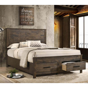 Queen Rustic Storage Platform Wood Bed Frame - Omega Lifestyles