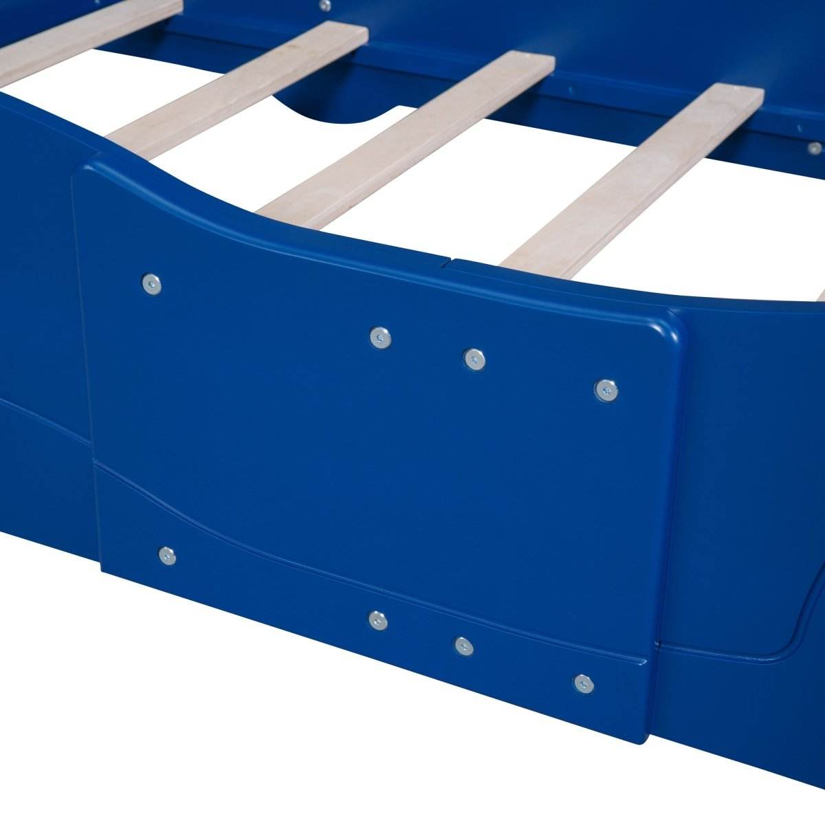 Race Car Twin Platform Bed With Safety Rails - Sleep Galleria