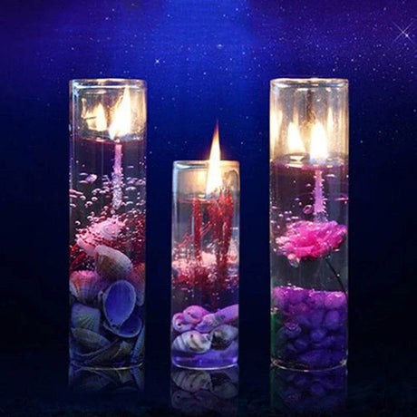 Romantic Ocean-Themed Jelly Pillar Candle - Omega Lifestyles