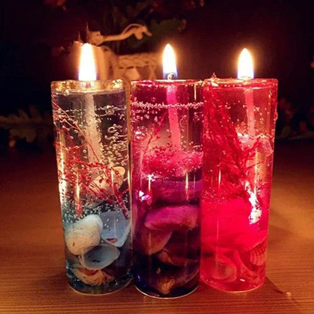 Romantic Ocean-Themed Jelly Pillar Candle - Omega Lifestyles