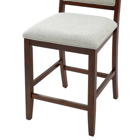 Set of 2 Rustic Rubber Wood Counter Height Bar Stools - Omega Lifestyles