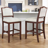 Set of 2 Rustic Rubber Wood Counter Height Bar Stools - Omega Lifestyles