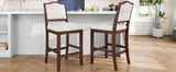 Set of 2 Rustic Rubber Wood Counter Height Bar Stools - Omega Lifestyles