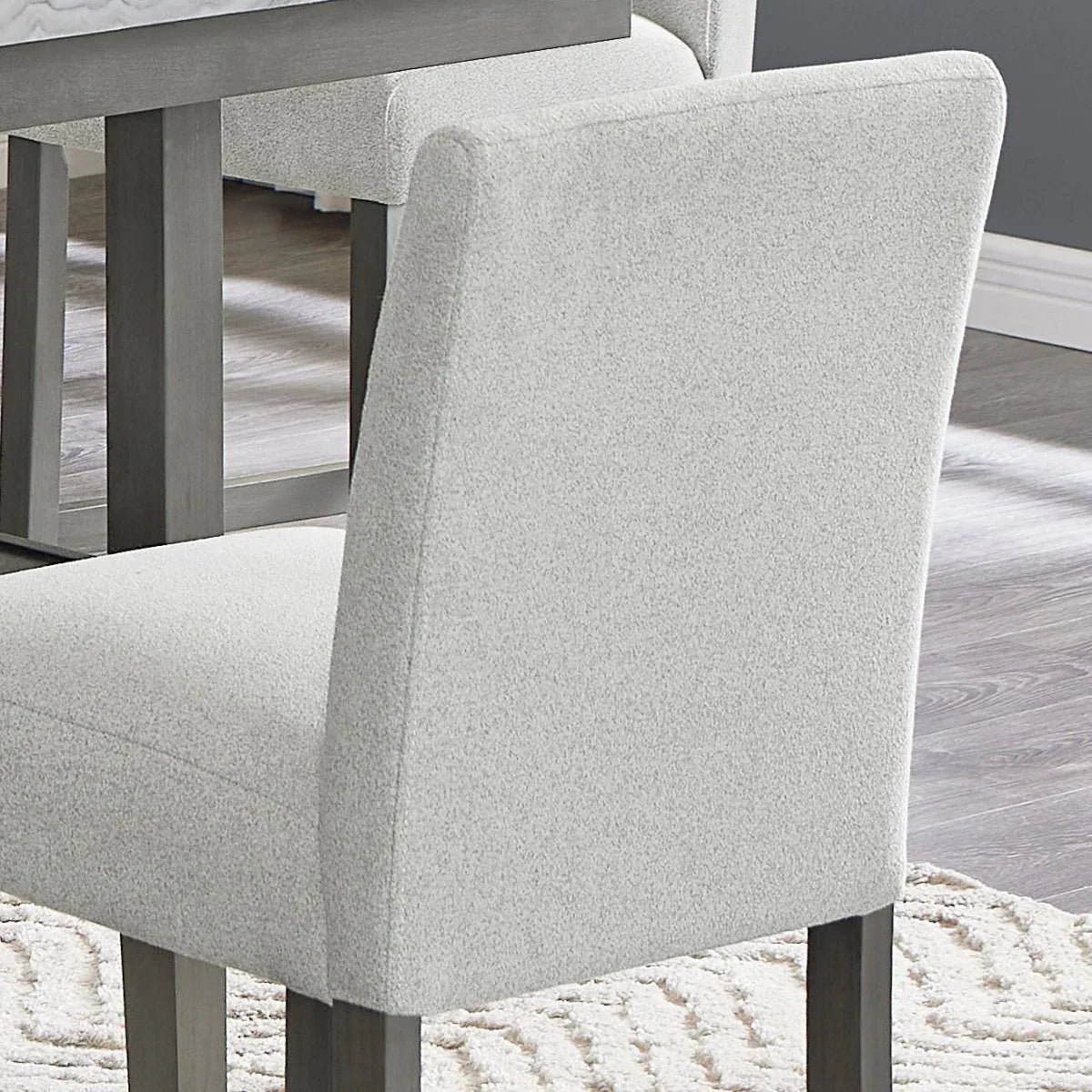 Set Of 2 Upholstered Light Gray Fabric Counter Height Chairs - Omega Lifestyles