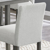 Set Of 2 Upholstered Light Gray Fabric Counter Height Chairs - Omega Lifestyles