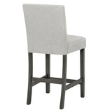 Set Of 2 Upholstered Light Gray Fabric Counter Height Chairs - Omega Lifestyles