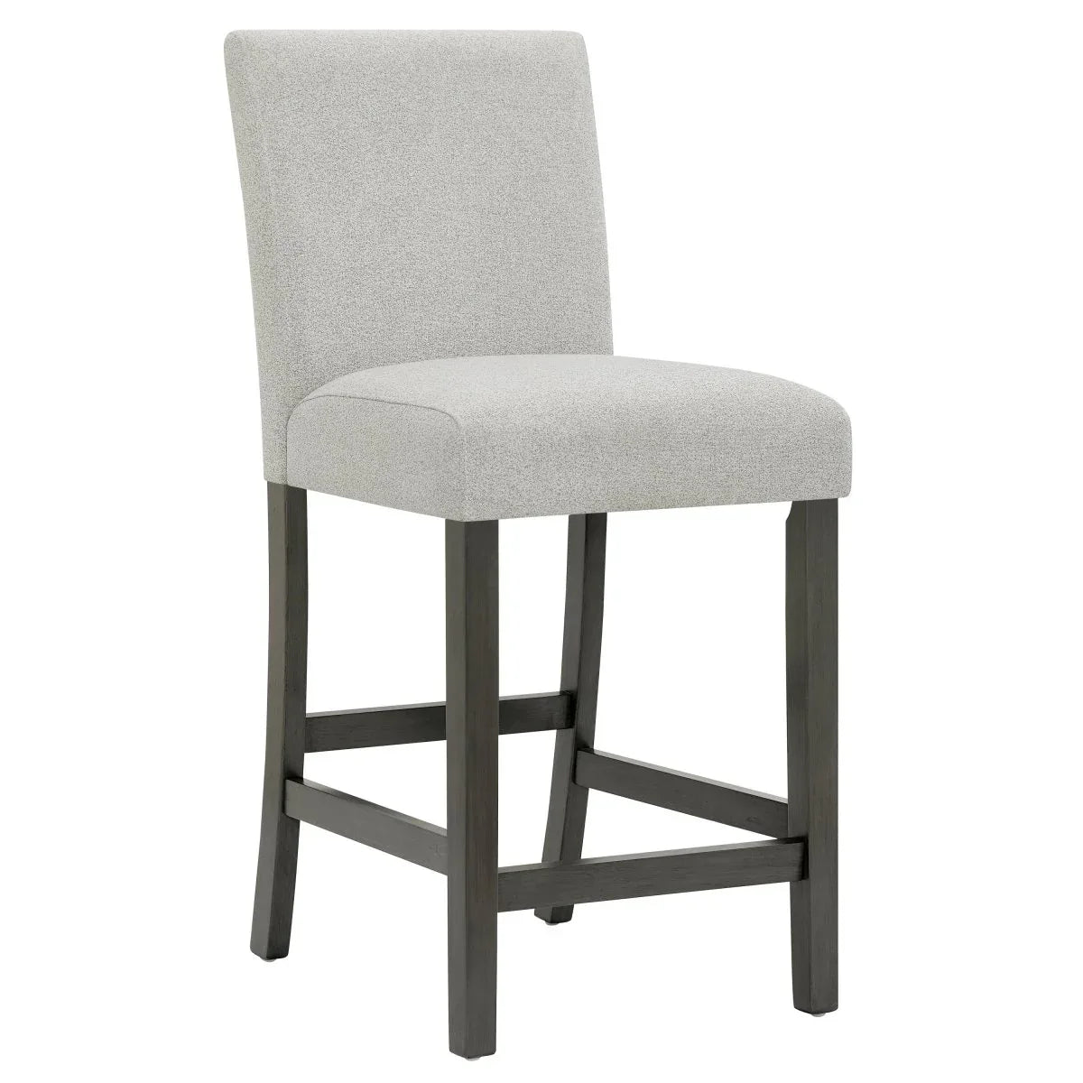 Set Of 2 Upholstered Light Gray Fabric Counter Height Chairs - Omega Lifestyles