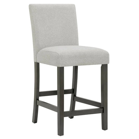 Set Of 2 Upholstered Light Gray Fabric Counter Height Chairs - Omega Lifestyles