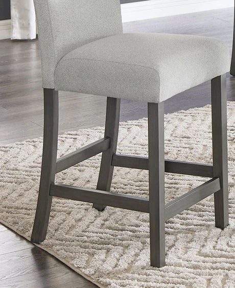 Set Of 2 Upholstered Light Gray Fabric Counter Height Chairs - Omega Lifestyles