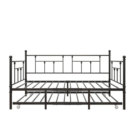 Twin Metal Day Bed Frame With Adjustable Trundle - Sleep Galleria