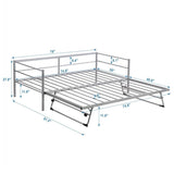 Twin Metal Daybed With Adjustable Pop-Up Trundle - Sleep Galleria