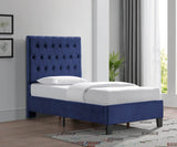 Twin Solid Wood Upholstered Bed Frame With Foam Padding - Lunara - Omega Lifestyles