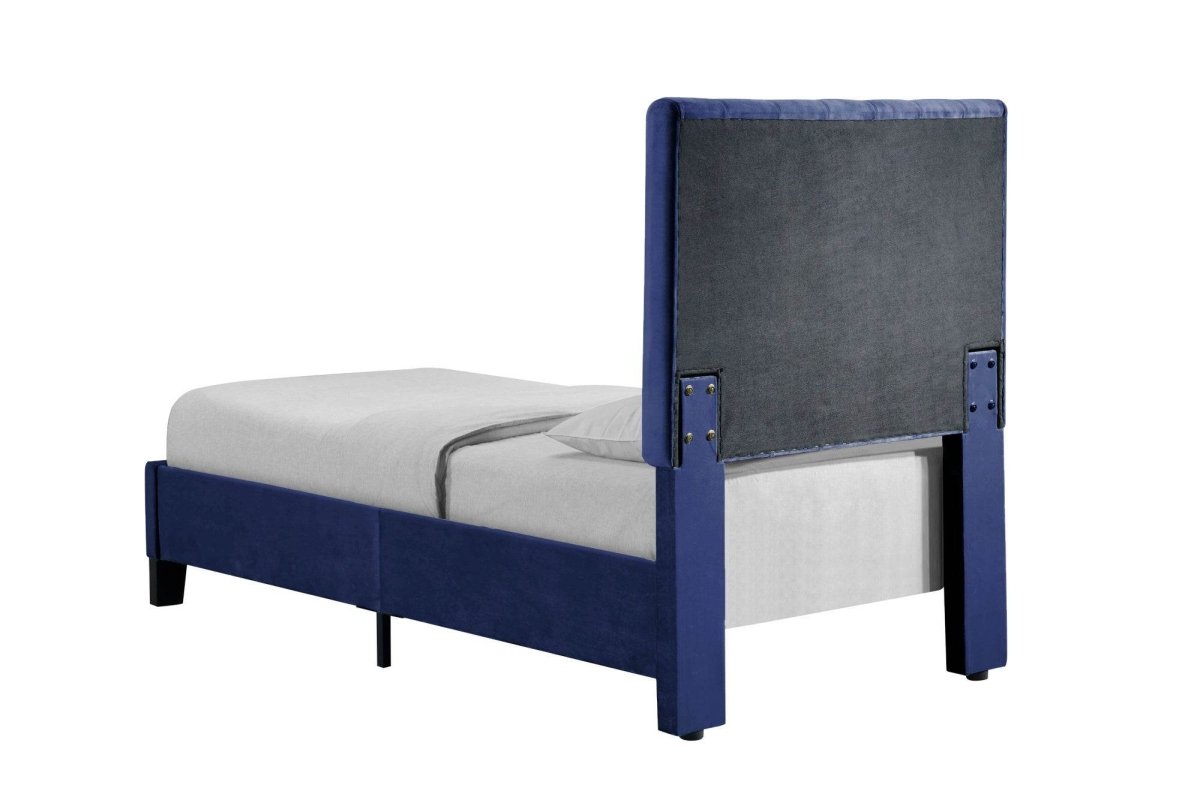 Twin Solid Wood Upholstered Bed Frame With Foam Padding - Lunara - Omega Lifestyles