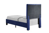 Twin Solid Wood Upholstered Bed Frame With Foam Padding - Lunara - Omega Lifestyles