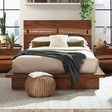 King Smokey Walnut Mahogany Wood Platform Bed - Madden - Omega Lifestyles