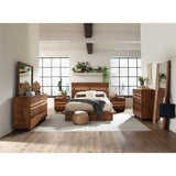 King Smokey Walnut Mahogany Wood Platform Bed - Madden - Omega Lifestyles