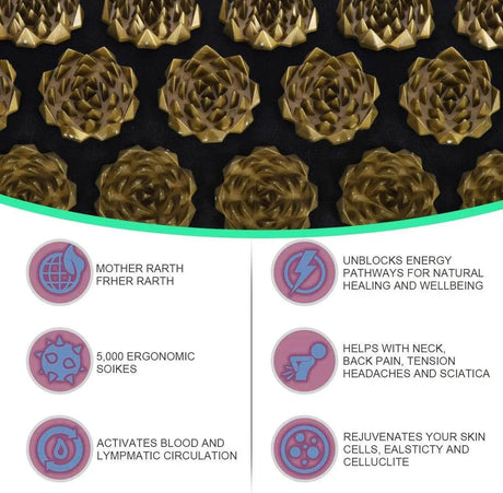 Shiatsu Acupressure Mat Cotton Spike Massage Pad - Sleep Galleria
