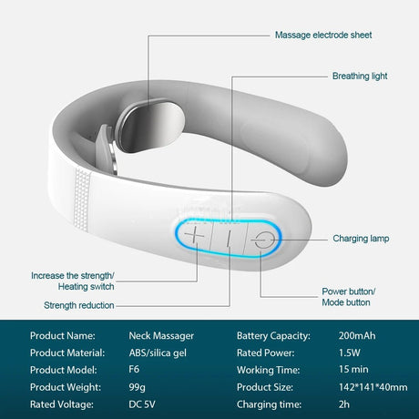 Smart Wireless Neck Massager With Heating TENS Pulse - Sleep Galleria