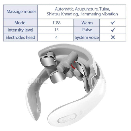 Smart Wireless Neck Massager With Heating TENS Pulse - Sleep Galleria