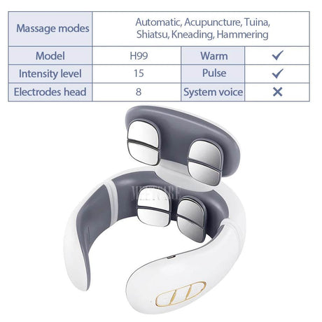 Smart Wireless Neck Massager With Heating TENS Pulse - Sleep Galleria