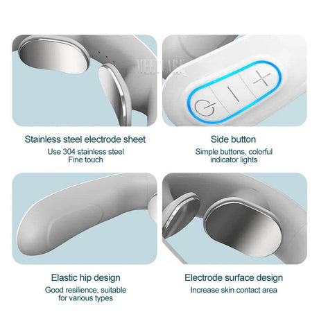 Smart Wireless Neck Massager With Heating TENS Pulse - Sleep Galleria