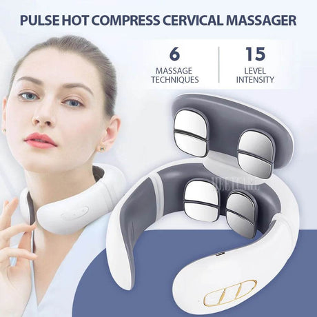 Smart Wireless Neck Massager With Heating TENS Pulse - Sleep Galleria