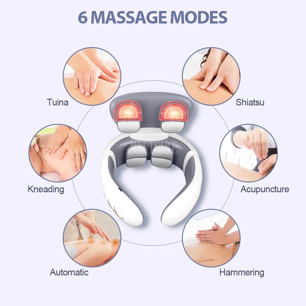 Smart Wireless Neck Massager With Heating TENS Pulse - Sleep Galleria