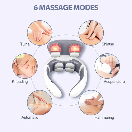 Smart Wireless Neck Massager With Heating TENS Pulse - Sleep Galleria