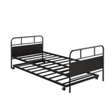 Twin Metal Daybed Frame With Trundle Built - In Casters - Merax - Omega Lifestyles