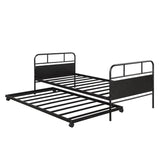 Twin Metal Daybed Frame With Trundle Built - In Casters - Merax - Omega Lifestyles