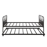 Twin Metal Daybed Frame With Trundle Built - In Casters - Merax - Omega Lifestyles