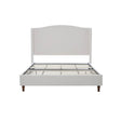 King Minimalist Upholstered Wingback Bed Frame Ivory - Minimalist Designs - Omega Lifestyles