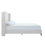 Queen Minimalist Upholstered Wingback Chenille Bed Frame - Minimalist Designs - Omega Lifestyles