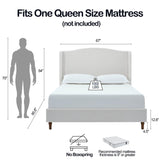 Queen Minimalist Upholstered Wingback Chenille Bed Frame - Minimalist Designs - Omega Lifestyles
